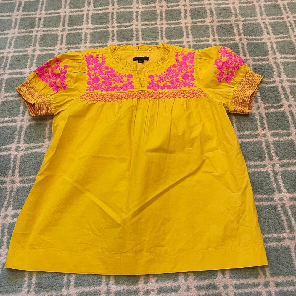 J.Crew embroidered top S